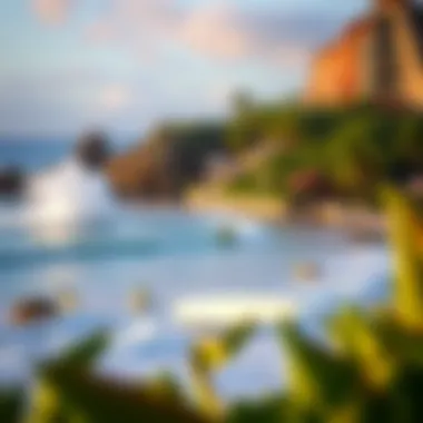 Scenic view of a popular surfing destination