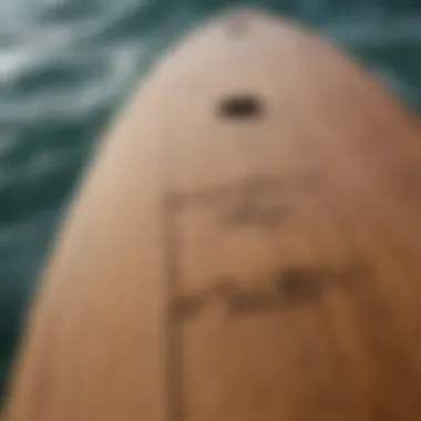 Close-up of the unique features of an Alaia board