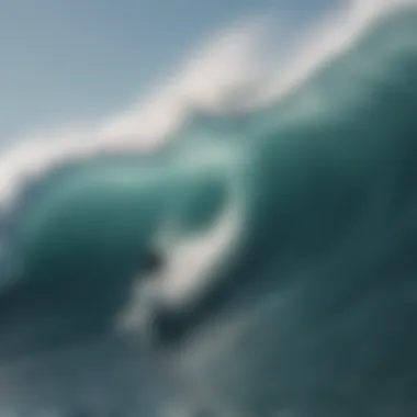 Close-up of brush strokes used in creating wave illustrations