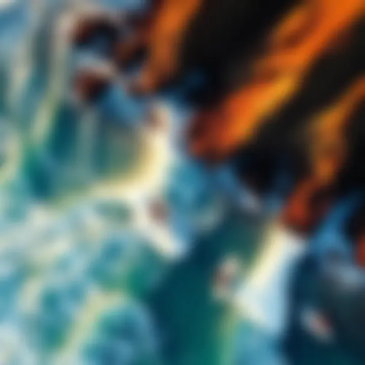 Aerial Perspective of Thrilling Surfing Moments Aerial view of surfers riding waves in Maui