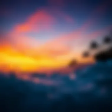 Breathtaking Sunset at Maui's Surf Haven Vivid sunset over a popular surf spot in Maui