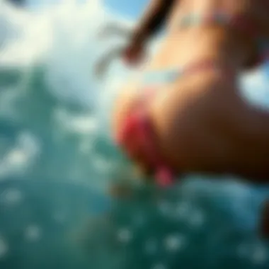 Action shot of the Billabong Tanga Bikini Bottom in a water activity