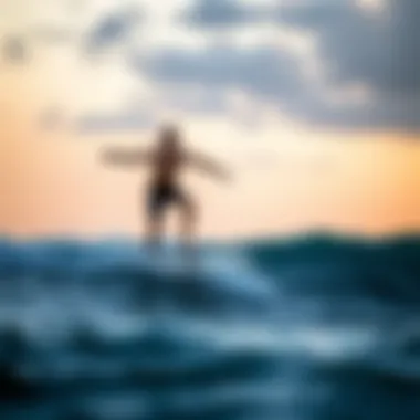 Mastering Balance and Technique Surfer practicing balance on a board