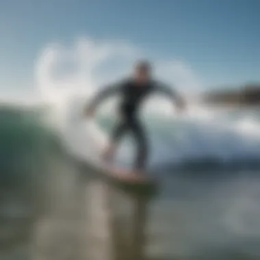 Surfer using the Dakine Pro Comp leash in action on the waves