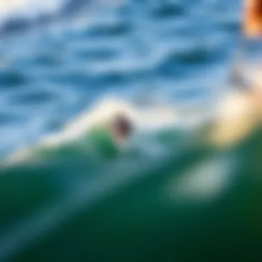 The Thrill of Competition in Surfing An aerial shot of a surfing competition showcasing skill and excitement