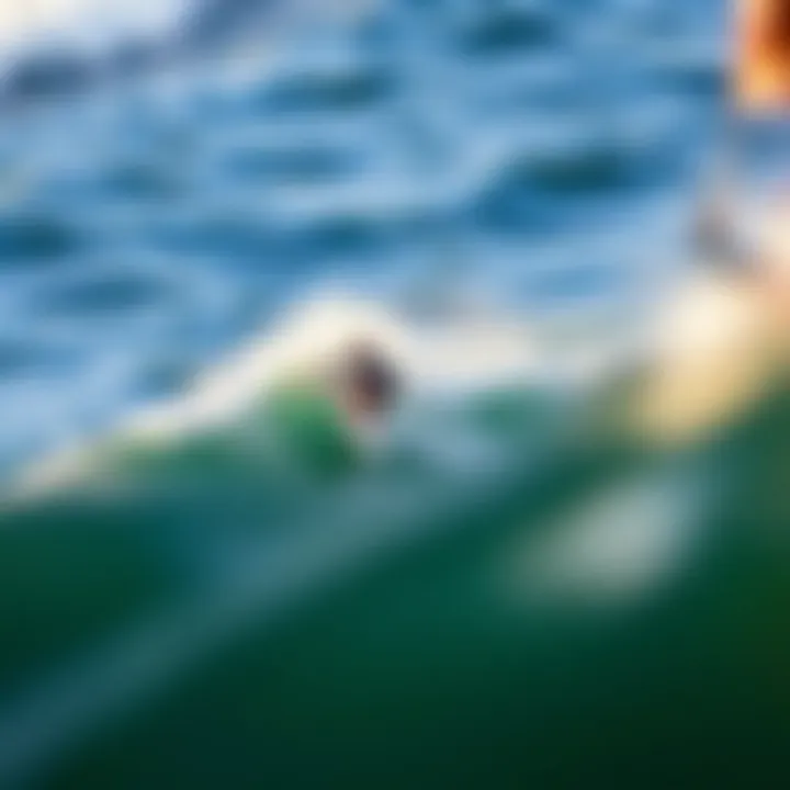 The Thrill of Competition in Surfing An aerial shot of a surfing competition showcasing skill and excitement