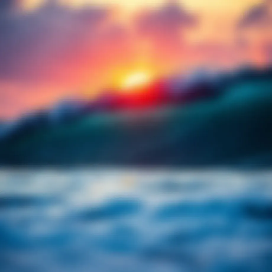 A vibrant ocean wave captured at sunrise