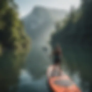 Paddleboarder on a calm lake