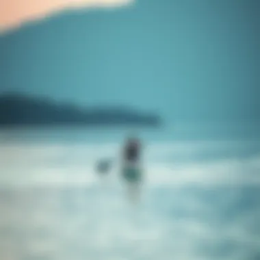 Serenity on the Water: Paddleboarding in Tranquil Waters A paddleboarder gliding across a tranquil lake