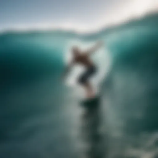 Surfer riding a wave