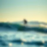 Hydrofoil surfboard in action on the waves