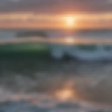 Dawn at Galveston: A Perfect Surfing Start Serene waves crashing against the Galveston shoreline at dawn