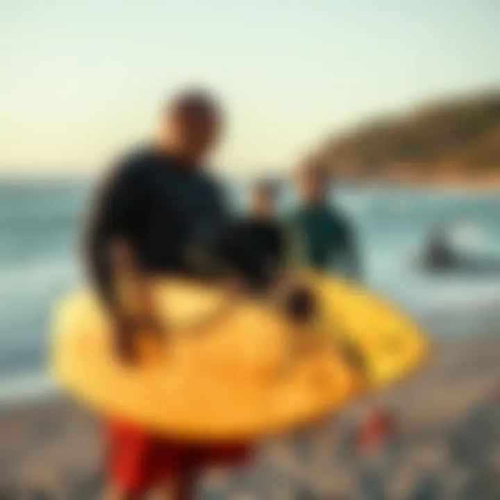 A surf winch enthusiast sharing tips with novices on the beach