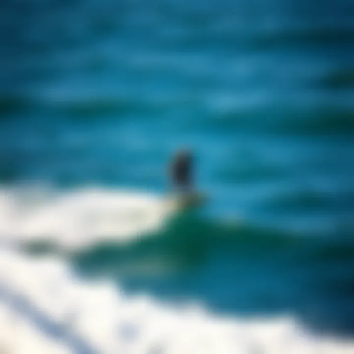 A rider being towed by a surf winch, gliding over the water