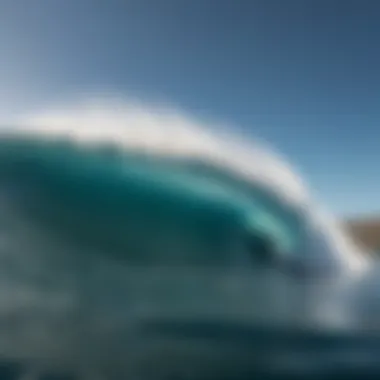 A scenic view of big wave surfing