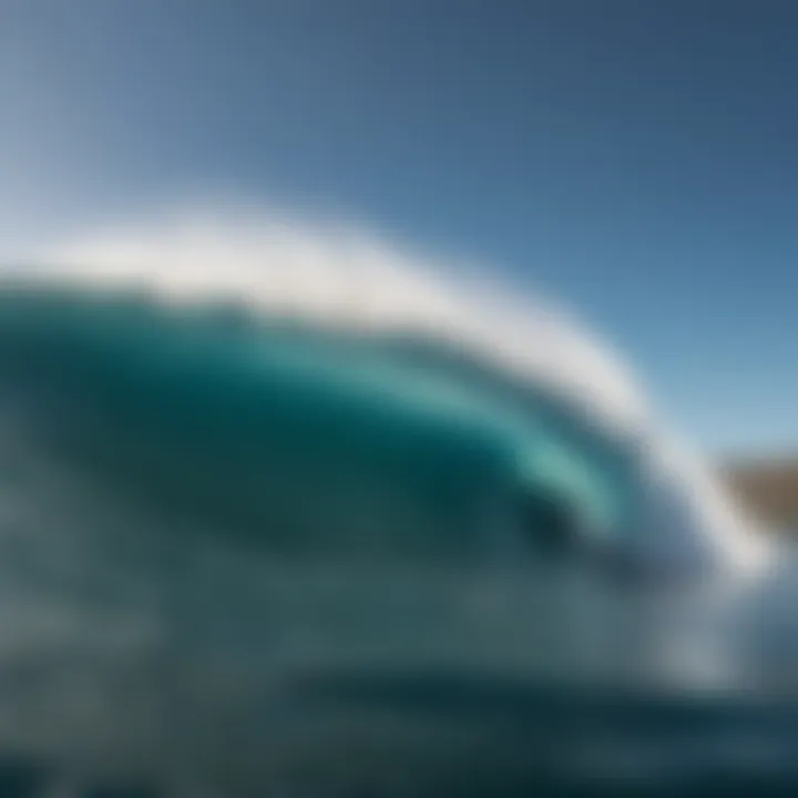 A scenic view of big wave surfing