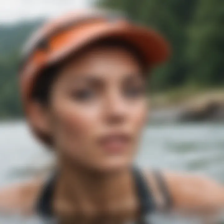 Athlete wearing the Melin hat during a watersport activity