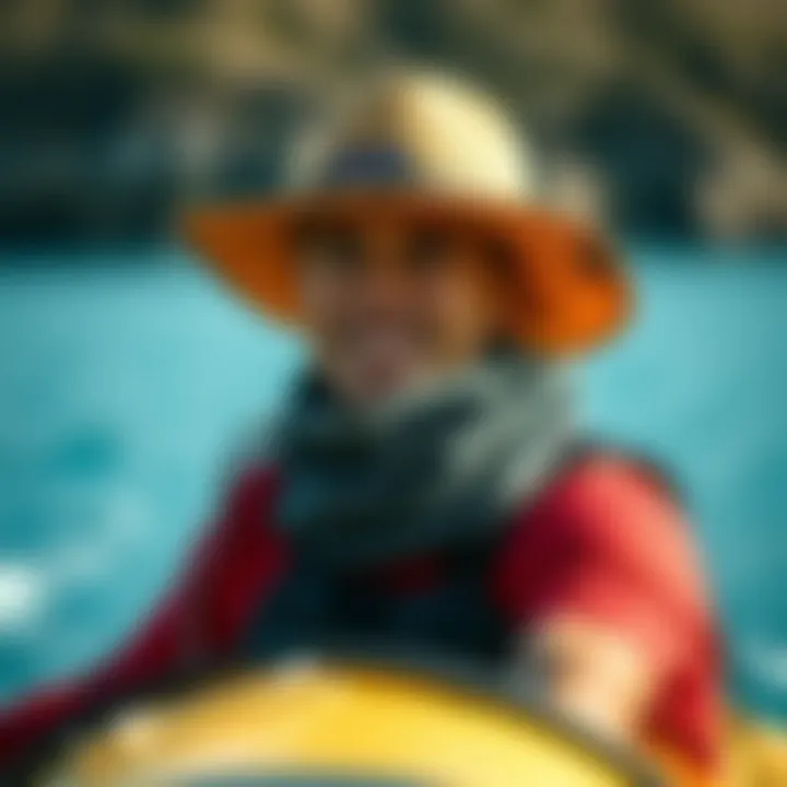 Stylish Patagonia Hat worn during a watersport activity