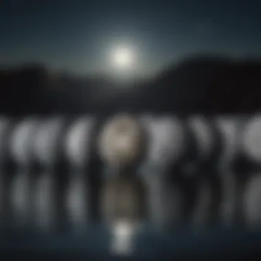 Artistic Representation of Lunar Phases An artistic representation of the lunar cycle, showcasing all phases.