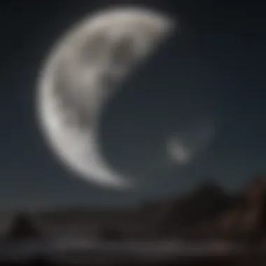 Waxing Crescent Phase of the Moon The moon in its waxing crescent phase, illuminating the night sky.