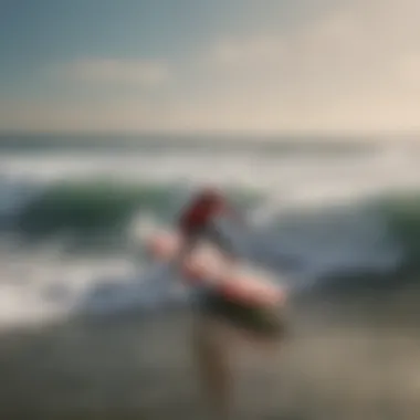 Surfers riding waves with the Red Baron surfboard, highlighting its performance