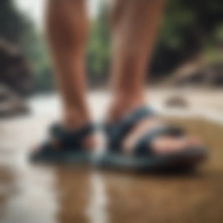 Close-up view of the cushioning technology in Reef sandals