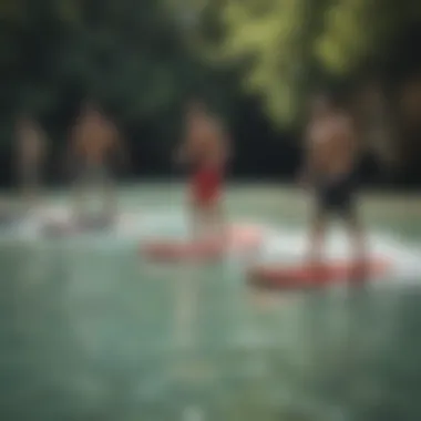 Group of friends enjoying watersports while wearing Reef sandals