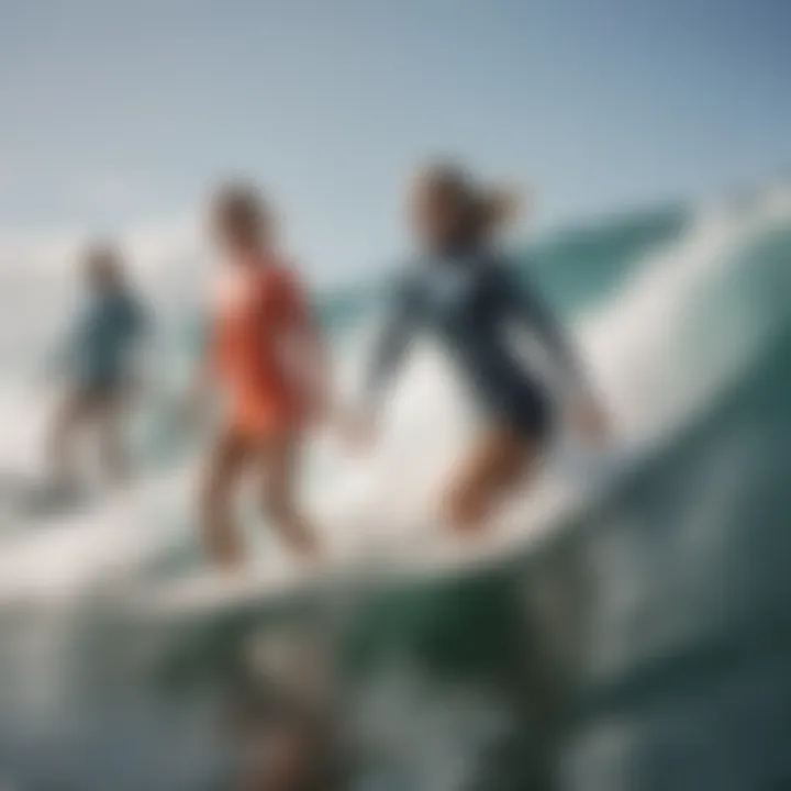 A group of surfers wearing the Rip Curl Classic Surf Dress in a surf competition