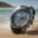 A close-up of a stylish salt water watch showcasing its durability and design.