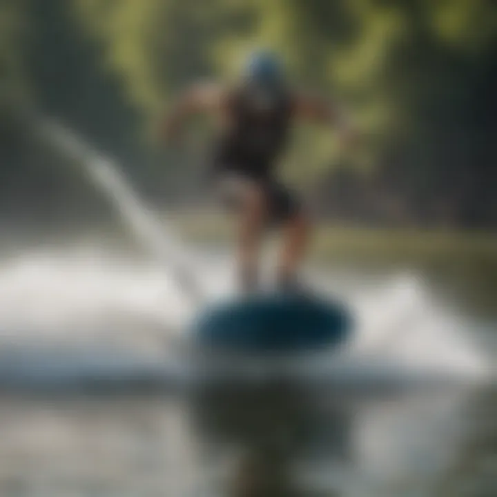 Showcasing the agility and maneuverability of a small wakeboard