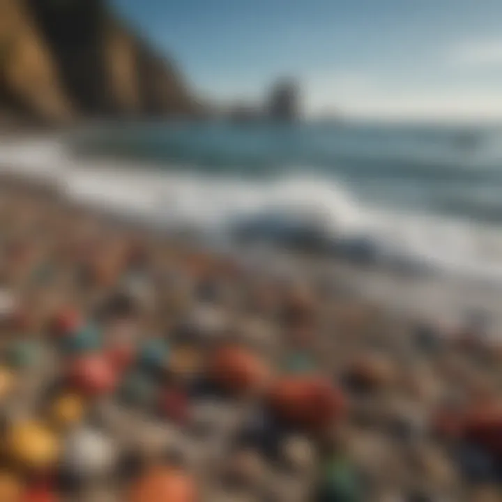 A picturesque view of the coastal landscape surrounding Glass Beach