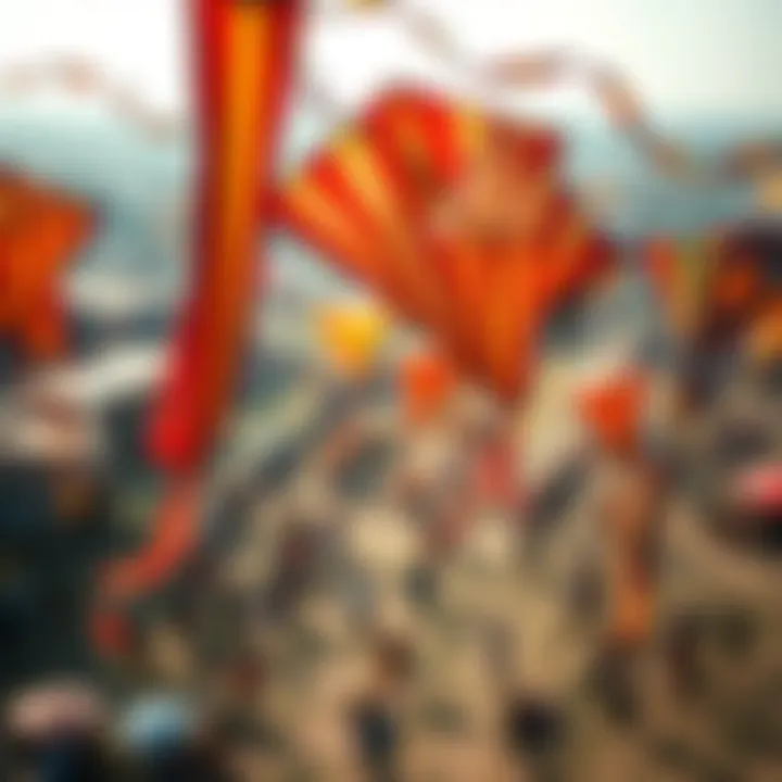 Aerial view of a kite festival showcasing cultural significance