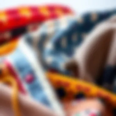 Close-up of diverse kite fabric patterns