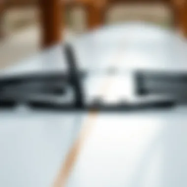 Innovations in Surfboard Technology A close-up of advanced surfboard technology highlighting performance features.