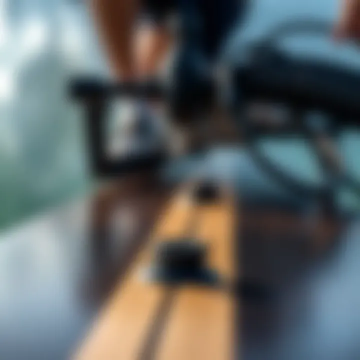 Materials and Design Features Close-up of long board materials and design