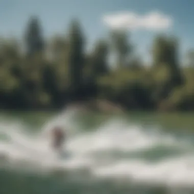 The Thriving Wakeboard Surf Community A vibrant community of wakeboard surfers enjoying a sunny day on the water