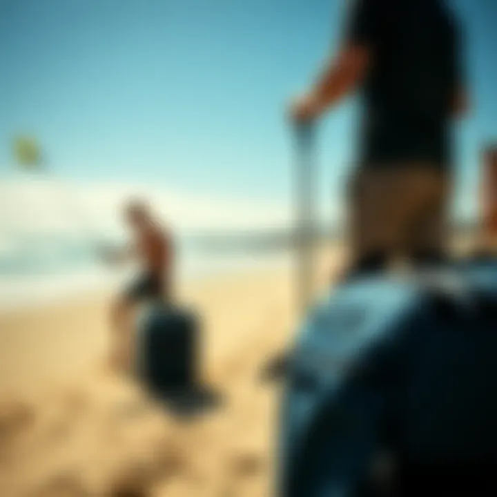 Ease of Transport with FCS Travel Bags FCS travel bag being easily transported to a beach location