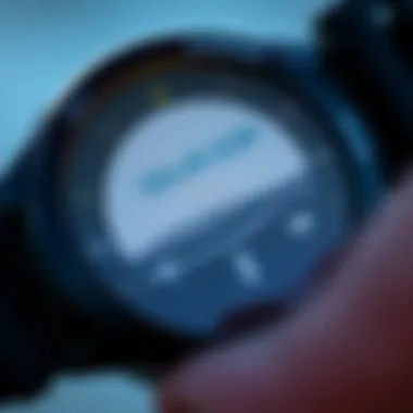 Close-up of Garmin Solar Surf technology interface