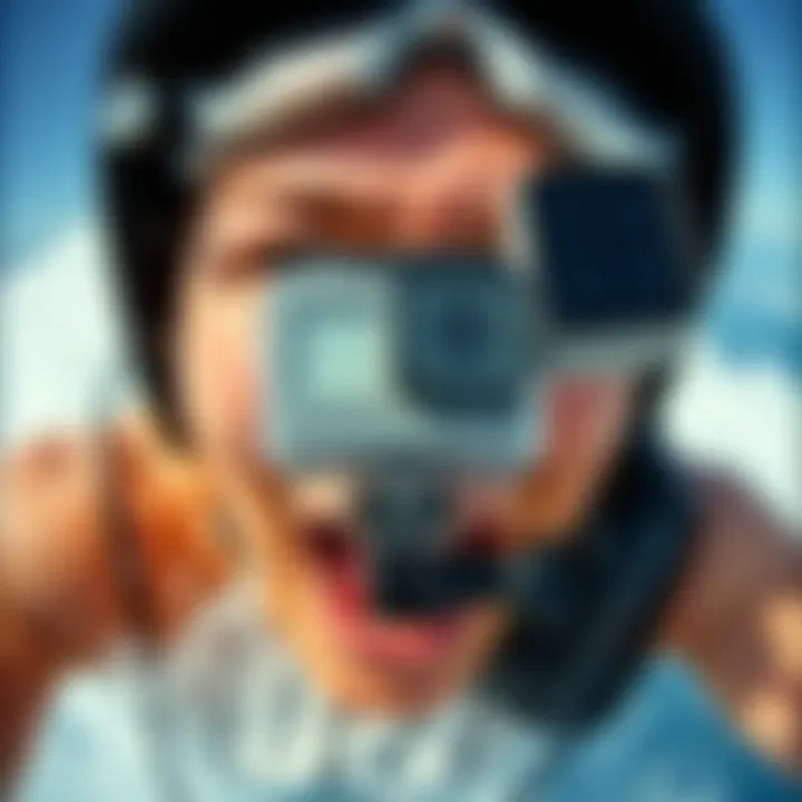 User demonstrating the GoPro mouth mount during a watersport activity