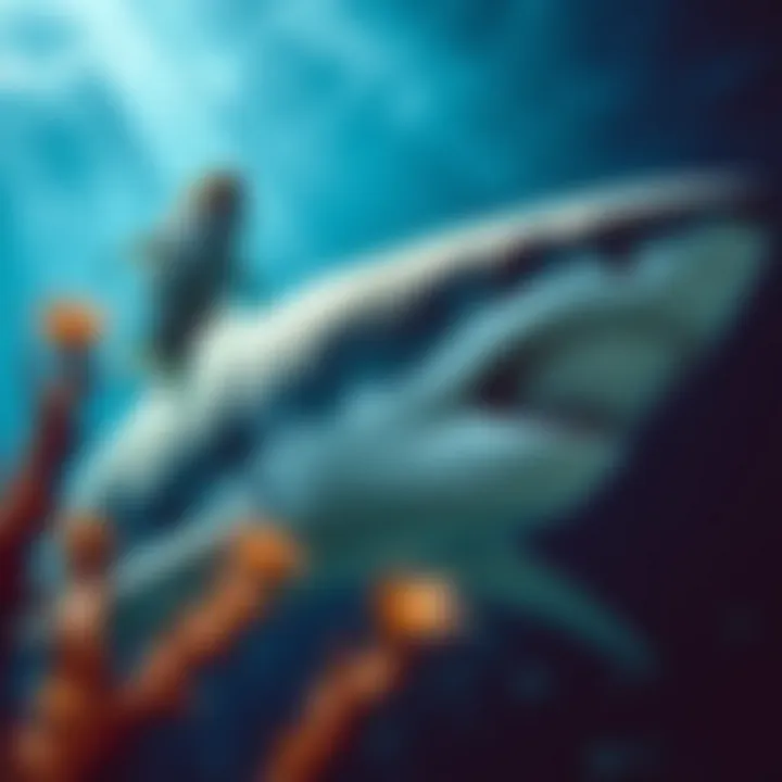 Great white shark in its natural marine habitat