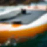 Detailed view of inflatable boogie board design