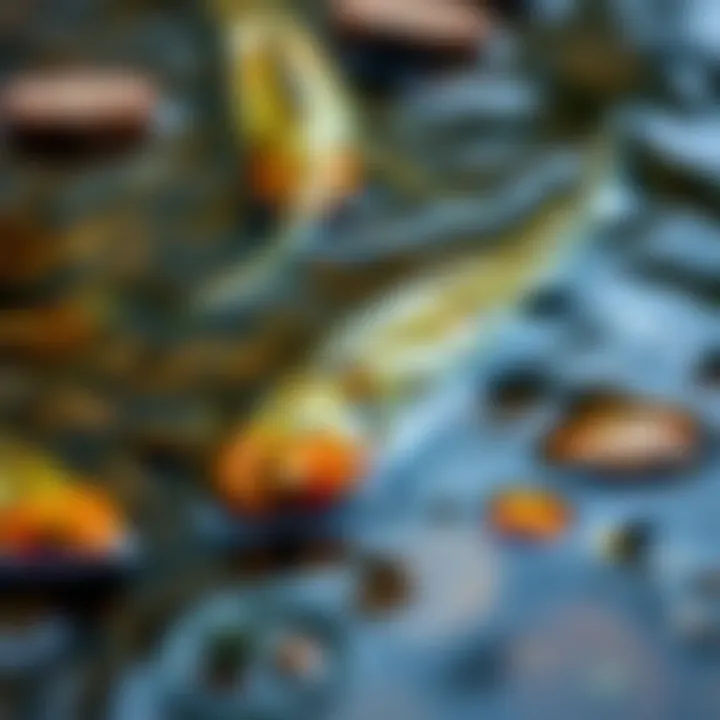 Impact of Pollution on Aquatic Life Close-up of aquatic life struggling amidst pollution in a stream