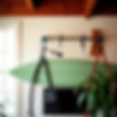 Home Installation of Surf Rack Practical installation of an indoor surf rack on a home wall