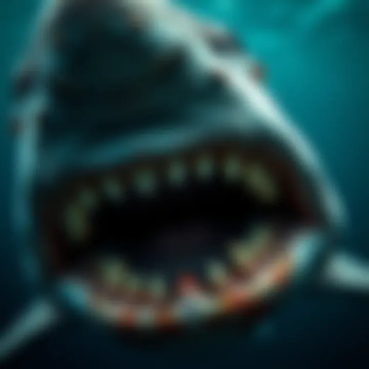 Close-up of bull shark teeth