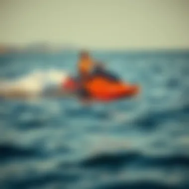 A sleek jet powered paddle board gliding across the water