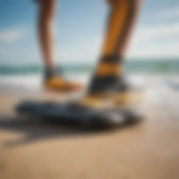 Kiteboarding gear on the beach