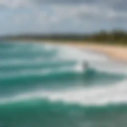 Scenic view of kiteboarding at a beach in Puerto Rico
