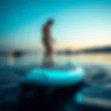 Lampuga electric surfboard on water showcasing its design