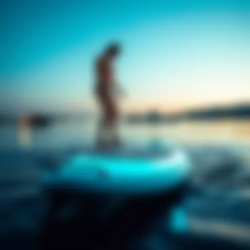 Lampuga electric surfboard on water showcasing its design