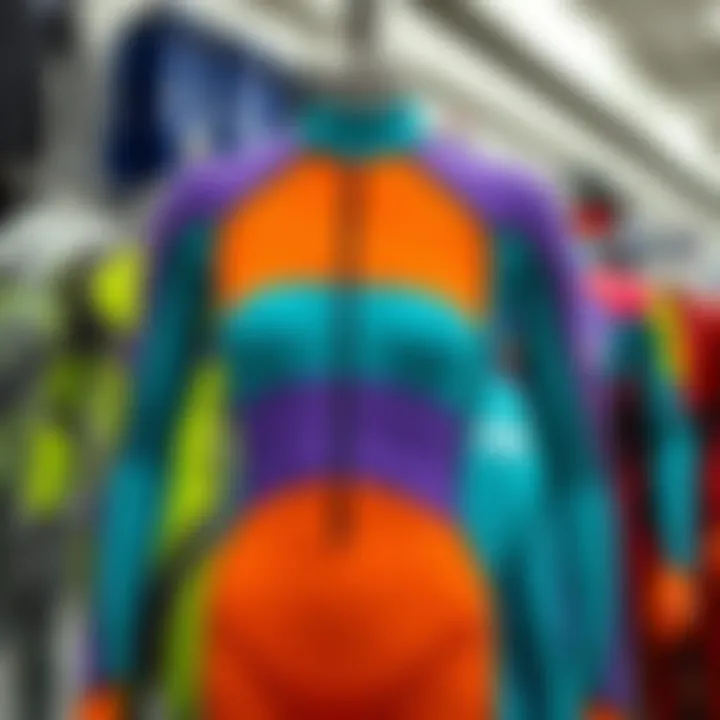 Innovative Design Features of Lycra Wetsuits A vibrant lycra wetsuit on display showcasing innovative design features.